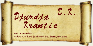 Đurđa Krantić vizit kartica